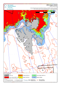 Svalbard ice extent 2019 Aug 26_NIS archive