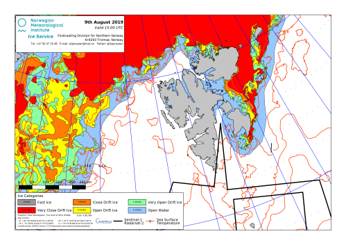 Svalbard ice extent 2019 Aug 9_NIS