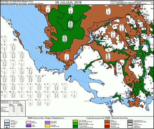 Western Arctic weekly stage of development 2019 July 29