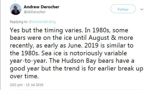 Derocher 2019 HB melt season 2019 is like the 1980s_15 July