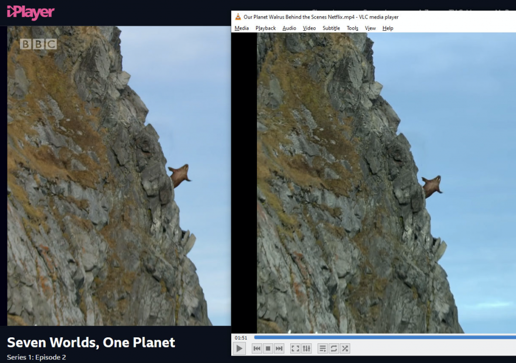 BBC One Planet Asia vs Neflix screencaps