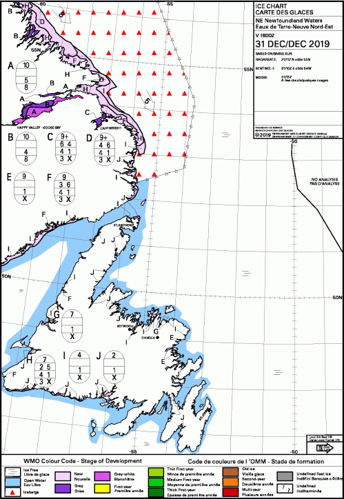 Newfoundland East daily stage of development 2019 Dec 31