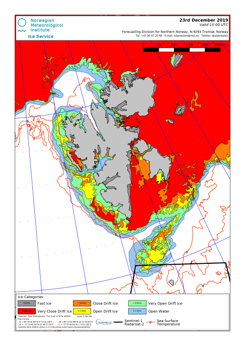 Svalbard ice extent 2019 Dec 23_NIS