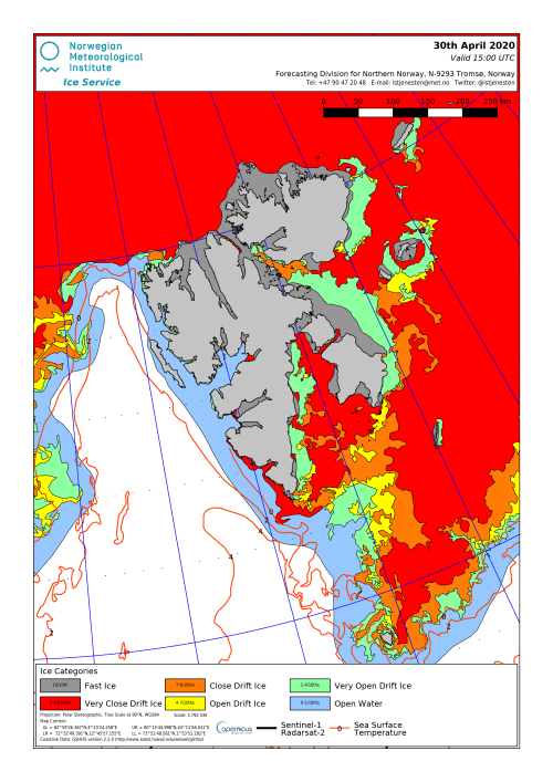 Svalbard ice extent 2020 April 30_NIS