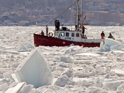 CTV news_Cathy Erlene sealer heavy ice off North Sydney_Saturday March 28 2009