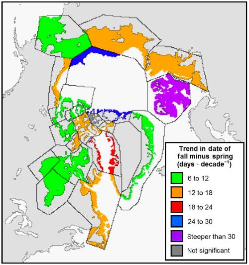 Derocher trend in summer ice-free period over 1979-2014