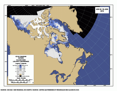 Sea ice Canada 2019 Jun 30