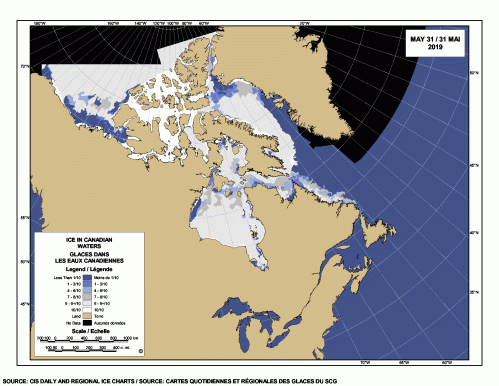 Sea ice Canada 2019 May 31