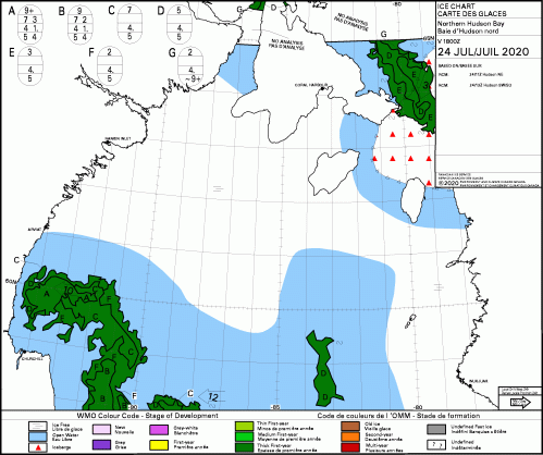Hudson Bay North daily stage of development 2020 July 24