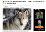 Barbara Kay column on wolf control and my novel 24 Jan 2026&nbsp;screencap